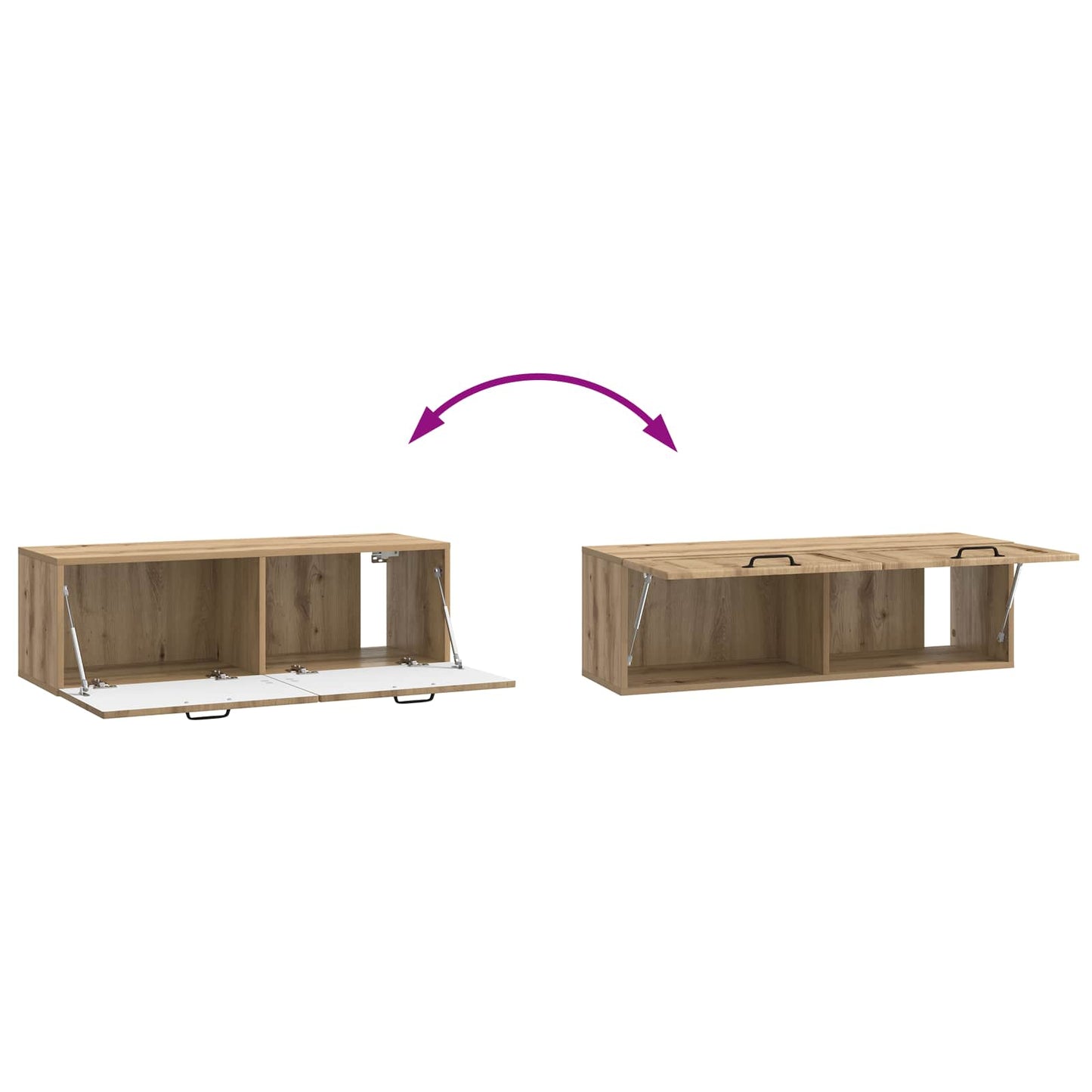 Vegghengt TV skap Artisan eik 98 x 31 x 30 cm Konstruert tre