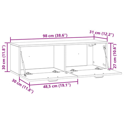 Vegghengt TV skap Artisan eik 98 x 31 x 30 cm Konstruert tre