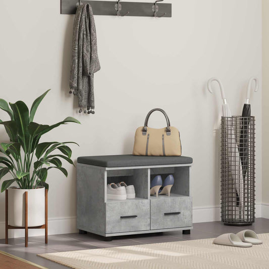Hallbenk Betonggrå 60 x 38 x 46 cmverk og stoff