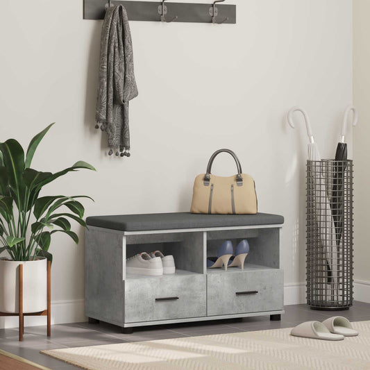 Hallbenk Betonggrå 80 x 38 x 46 cmverk og stoff