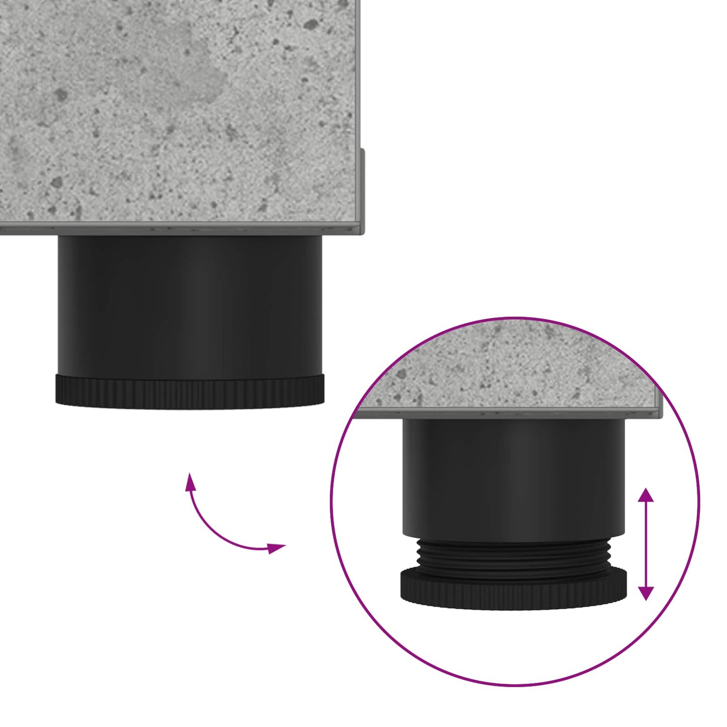 Hallbenk Betonggrå 60 x 38 x 46 cmverk og stoff