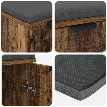 Gangbenk med pute med hylle med dør Gammelt tre 60 x 38 x 46 cm