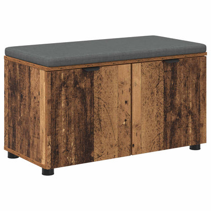 Gangbenk med pute med hylle med dør Gammelt tre 80 x 38 x 46 cm