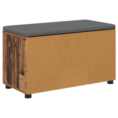 Gangbenk med pute med hylle med dør Gammelt tre 80 x 38 x 46 cm