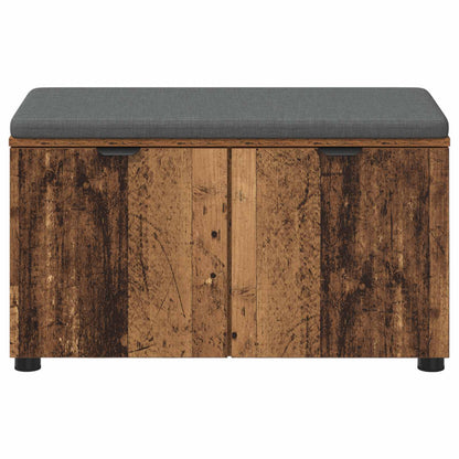 Gangbenk med pute med hylle med dør Gammelt tre 80 x 38 x 46 cm