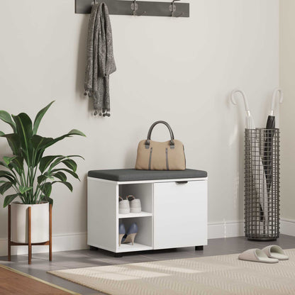Gangbenk Hvit 60 x 38 x 46 cm Konstruert treverk og stoff