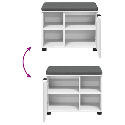 Gangbenk Hvit 60 x 38 x 46 cm Konstruert treverk og stoff