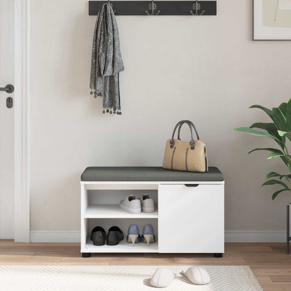 Gangbenk Hvit 80 x 38 x 46 cm Konstruert treverk og stoff