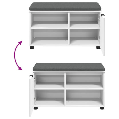 Gangbenk Hvit 80 x 38 x 46 cm Konstruert treverk og stoff