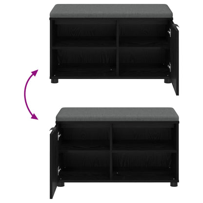 Gangbenk Svart Eik 80 x 38 x 46 cm Konstruert treverk og stoff