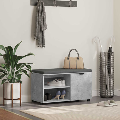 Gangbenk BetongGrå 80 x 38 x 46 cm Konstruert treverk og stoff