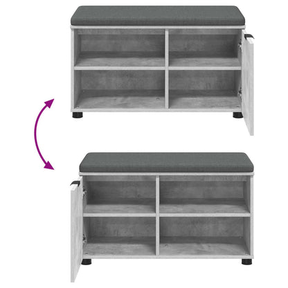 Gangbenk BetongGrå 80 x 38 x 46 cm Konstruert treverk og stoff