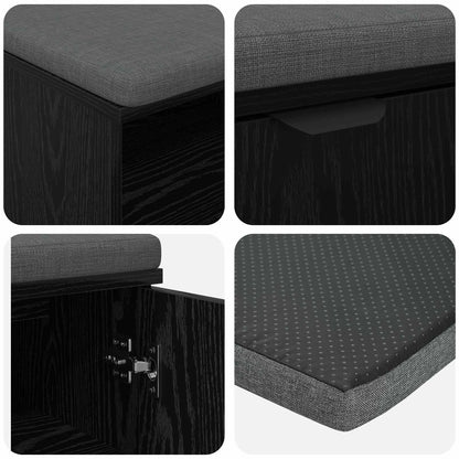 Gangbenk Svart Eik 100 x 38 x 46 cm Konstruert treverk og stoff