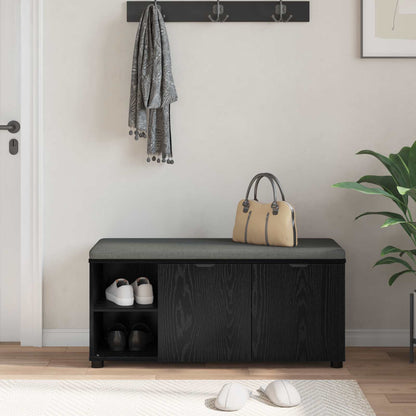 Gangbenk Svart Eik 100 x 38 x 46 cm Konstruert treverk og stoff