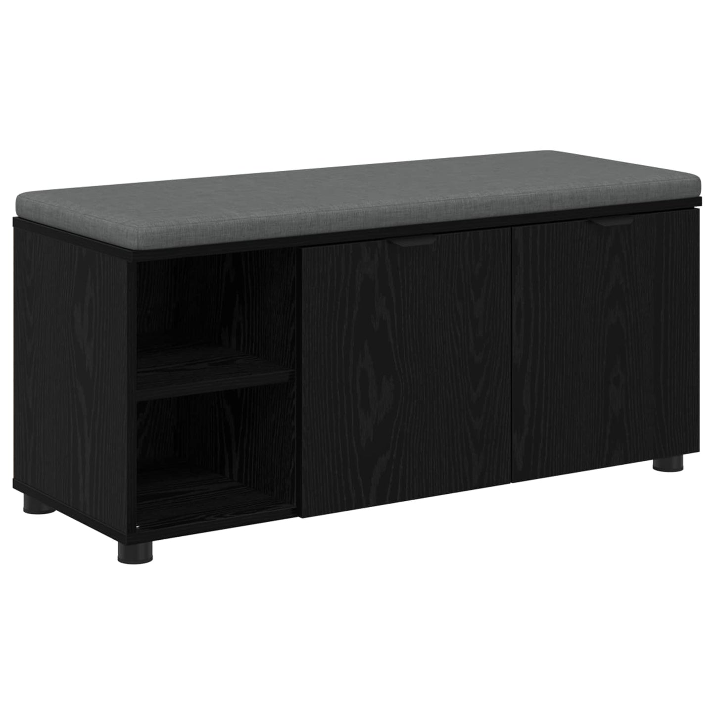 Gangbenk Svart Eik 100 x 38 x 46 cm Konstruert treverk og stoff