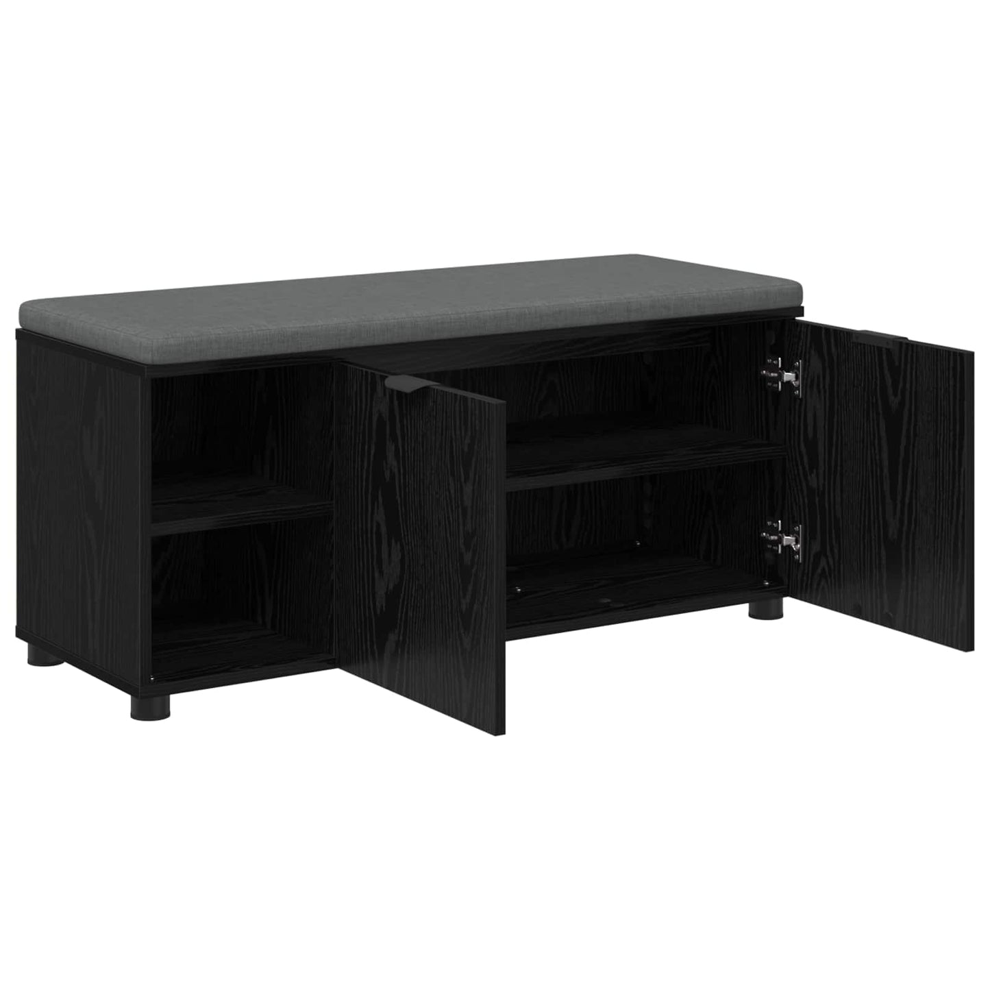 Gangbenk Svart Eik 100 x 38 x 46 cm Konstruert treverk og stoff