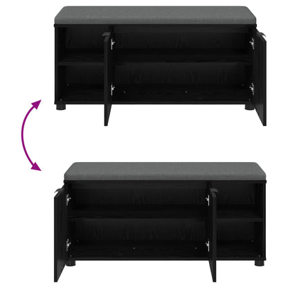 Gangbenk Svart Eik 100 x 38 x 46 cm Konstruert treverk og stoff
