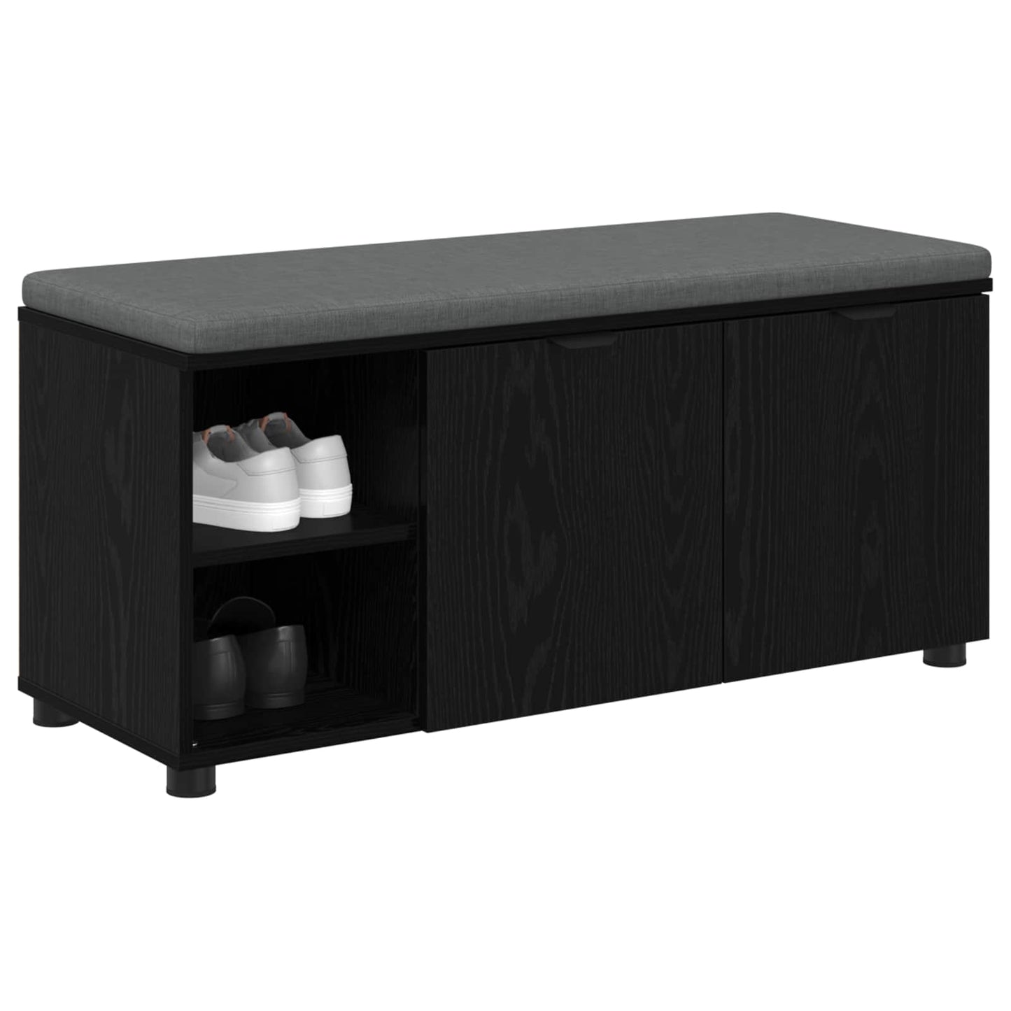 Gangbenk Svart Eik 100 x 38 x 46 cm Konstruert treverk og stoff
