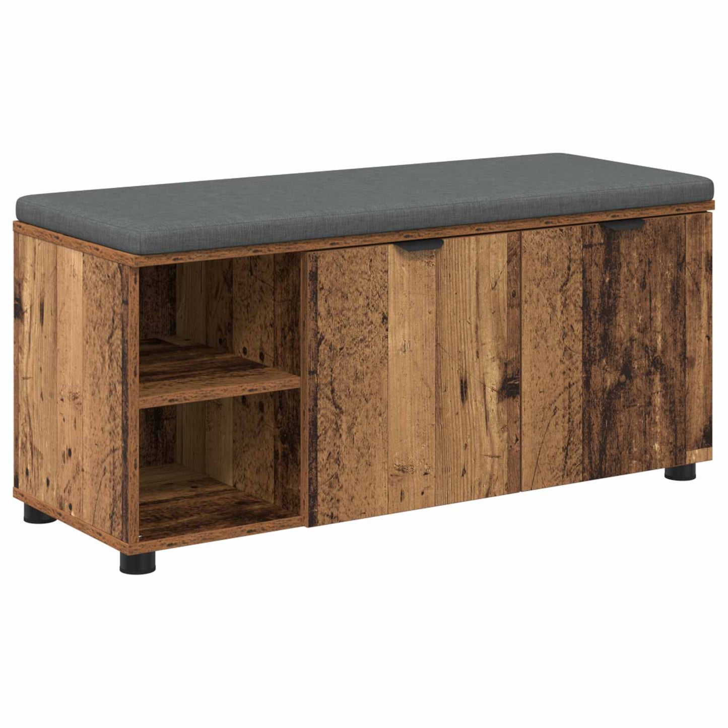 Gangbenk med pute med hylle Gammelt tre 100 x 38 x 46 cm