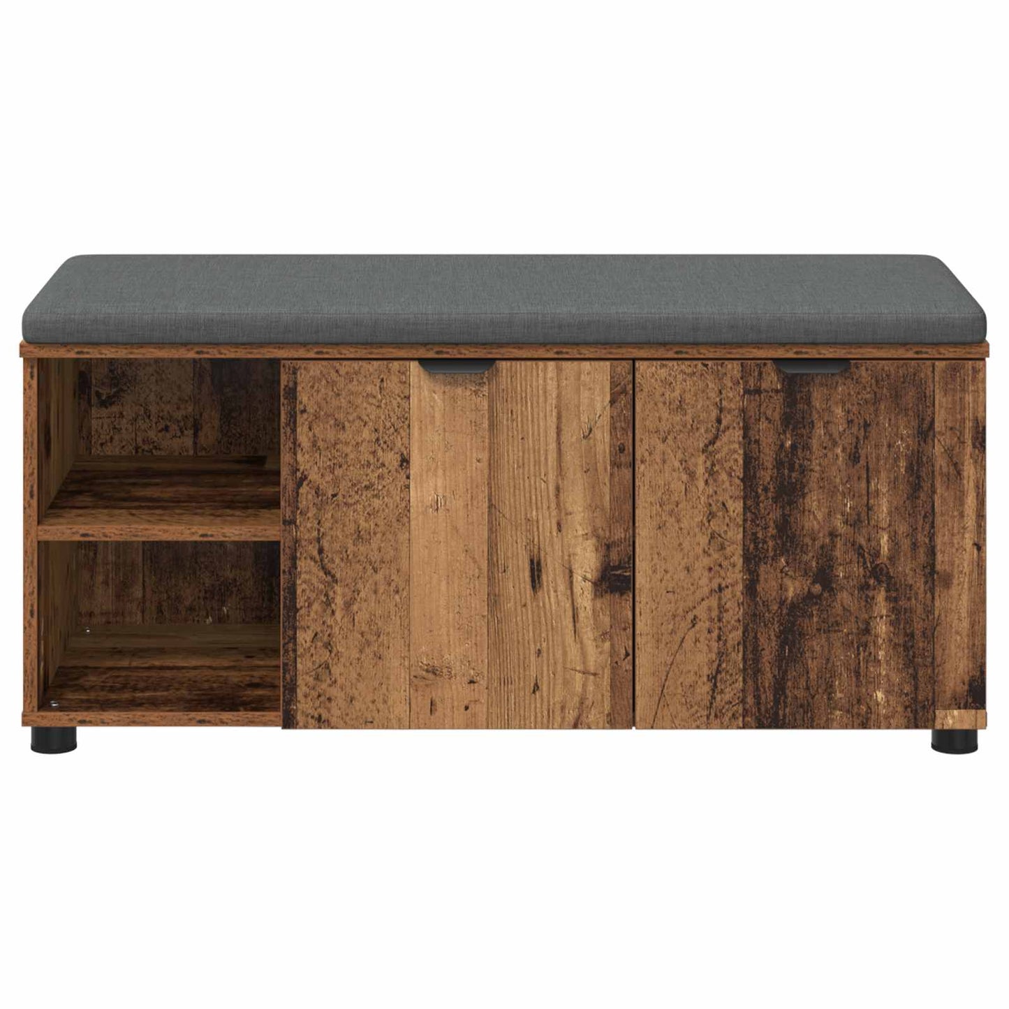 Gangbenk med pute med hylle Gammelt tre 100 x 38 x 46 cm