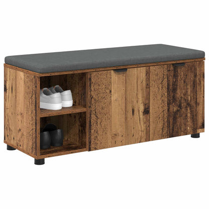 Gangbenk med pute med hylle Gammelt tre 100 x 38 x 46 cm