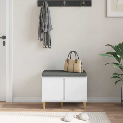 Gangbenk Hvit 60 x 38 x 46 cm Konstruert treverk og stoff