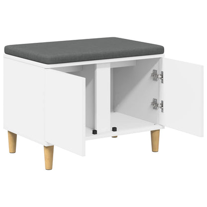 Gangbenk Hvit 60 x 38 x 46 cm Konstruert treverk og stoff