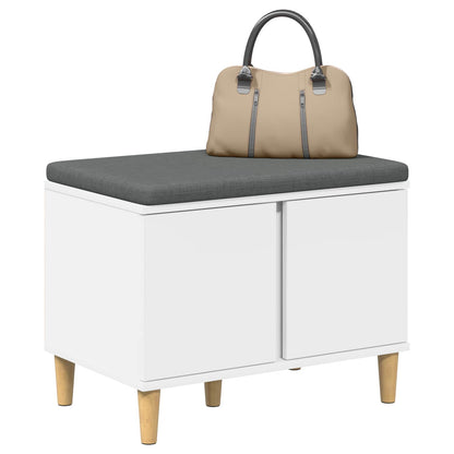 Gangbenk Hvit 60 x 38 x 46 cm Konstruert treverk og stoff