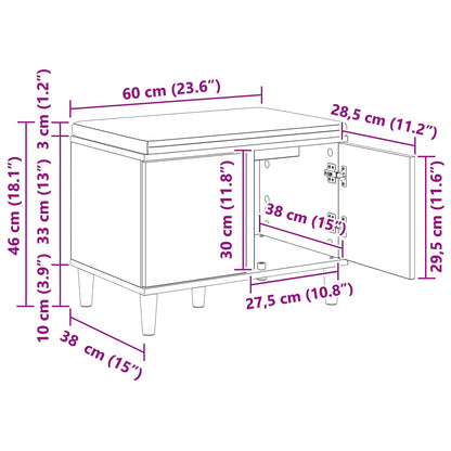 Gangbenk Hvit 60 x 38 x 46 cm Konstruert treverk og stoff
