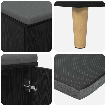Gangbenk Svart Eik 60 x 38 x 46 cm Konstruert treverk og stoff