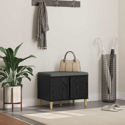 Gangbenk Svart Eik 60 x 38 x 46 cm Konstruert treverk og stoff