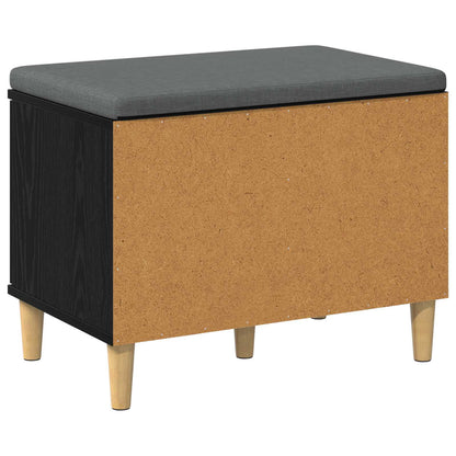 Gangbenk Svart Eik 60 x 38 x 46 cm Konstruert treverk og stoff