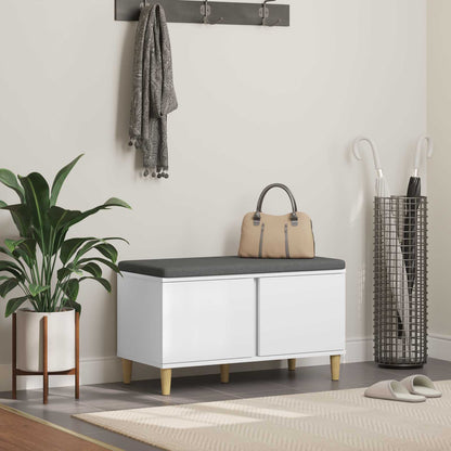 Gangbenk Hvit 80 x 38 x 46 cm Konstruert treverk og stoff