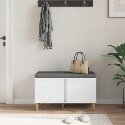 Gangbenk Hvit 80 x 38 x 46 cm Konstruert treverk og stoff
