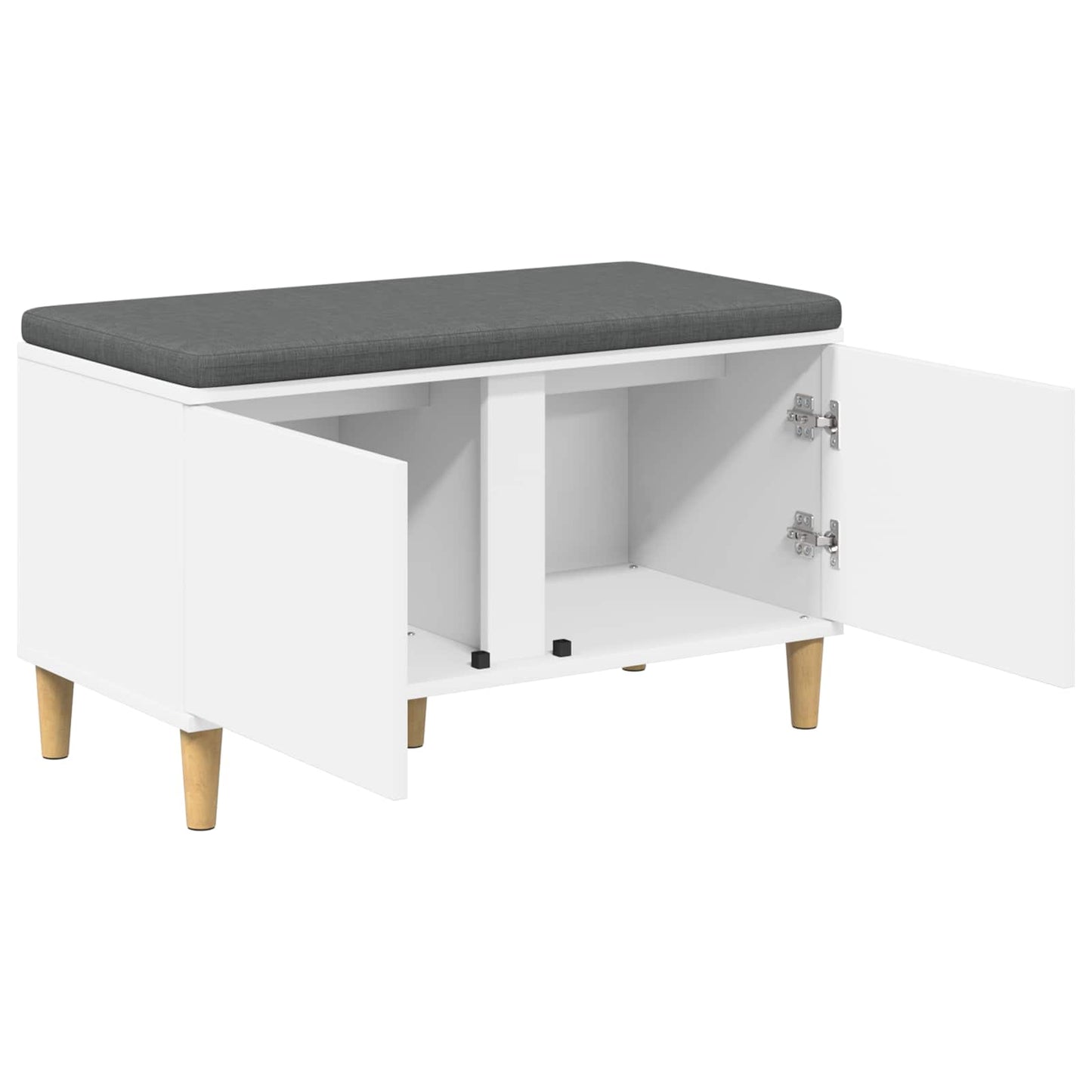 Gangbenk Hvit 80 x 38 x 46 cm Konstruert treverk og stoff