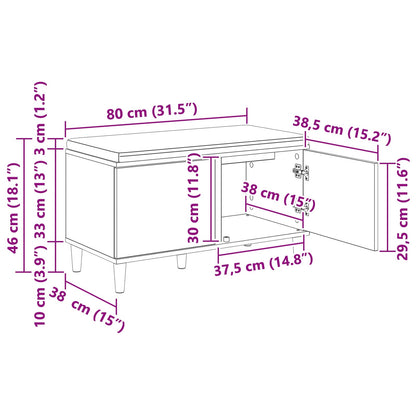 Hallbenk Betonggrå 80 x 38 x 46 cmverk og stoff