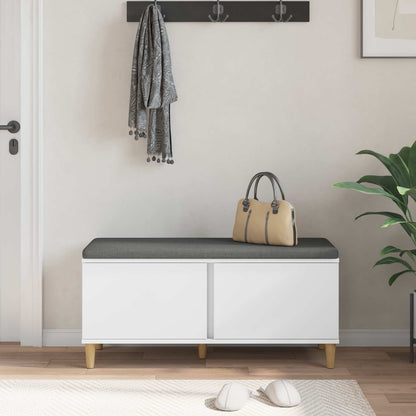 Gangbenk Hvit 100 x 38 x 46 cm Konstruert treverk og stoff