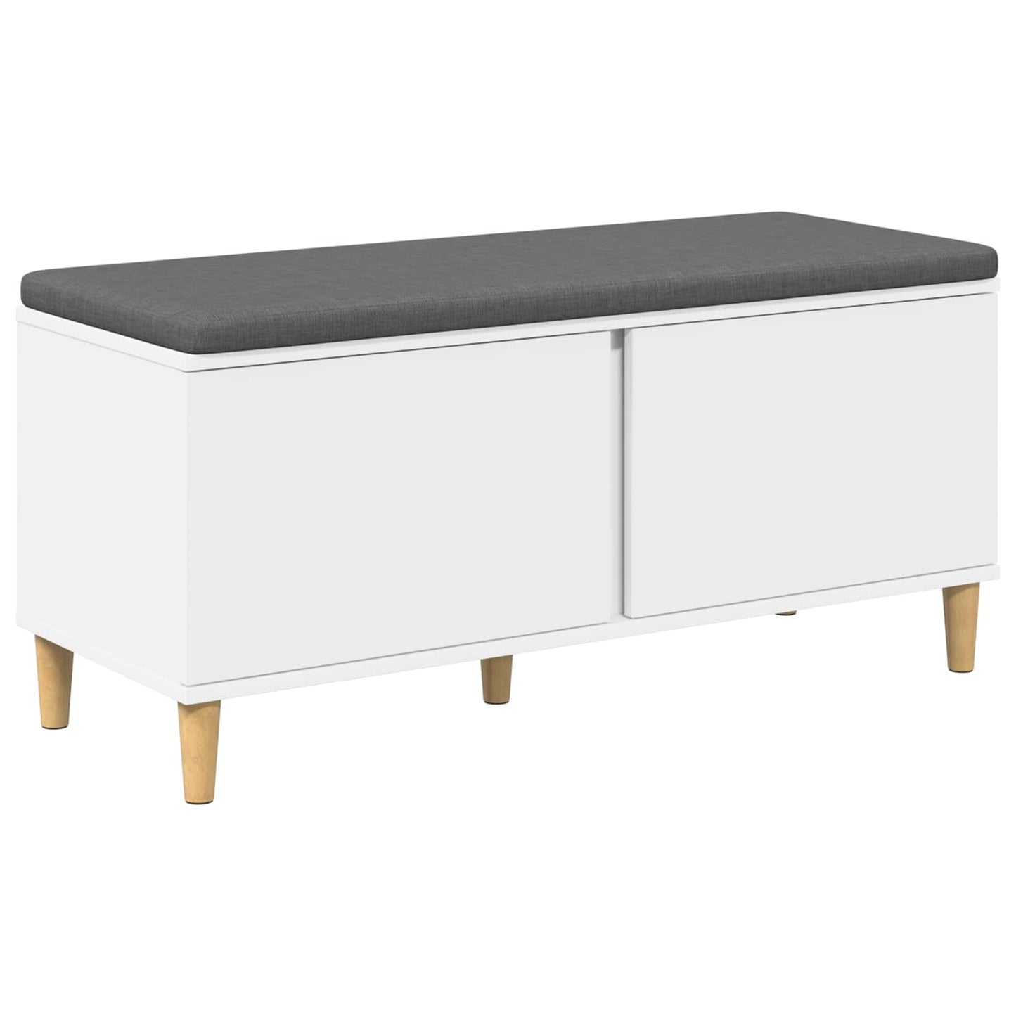 Gangbenk Hvit 100 x 38 x 46 cm Konstruert treverk og stoff