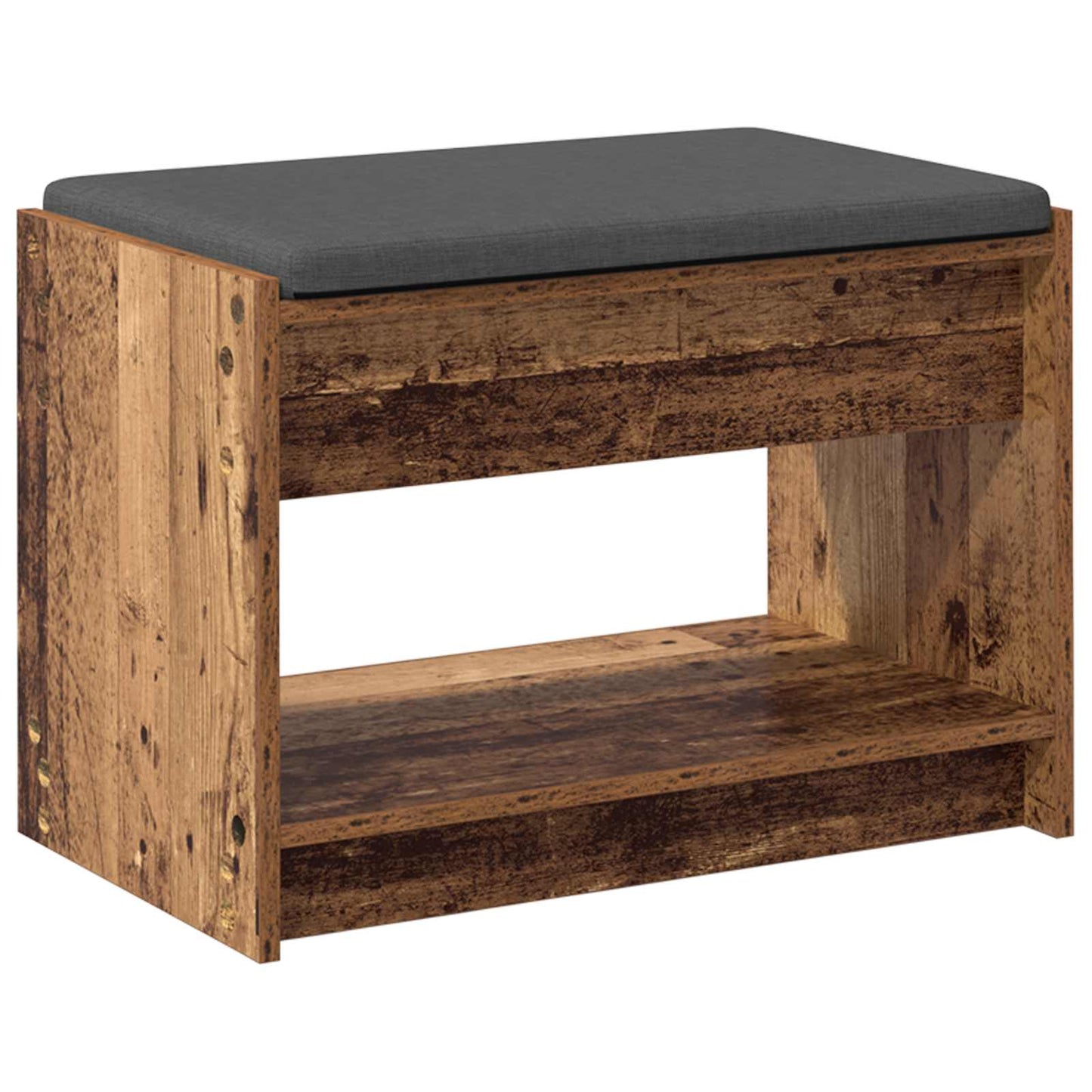 Gangbenk med pute med hylle Gammelt tre 63 x 38 x 45 cm