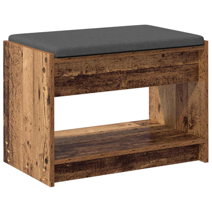 Gangbenk med pute med hylle Gammelt tre 63 x 38 x 45 cm