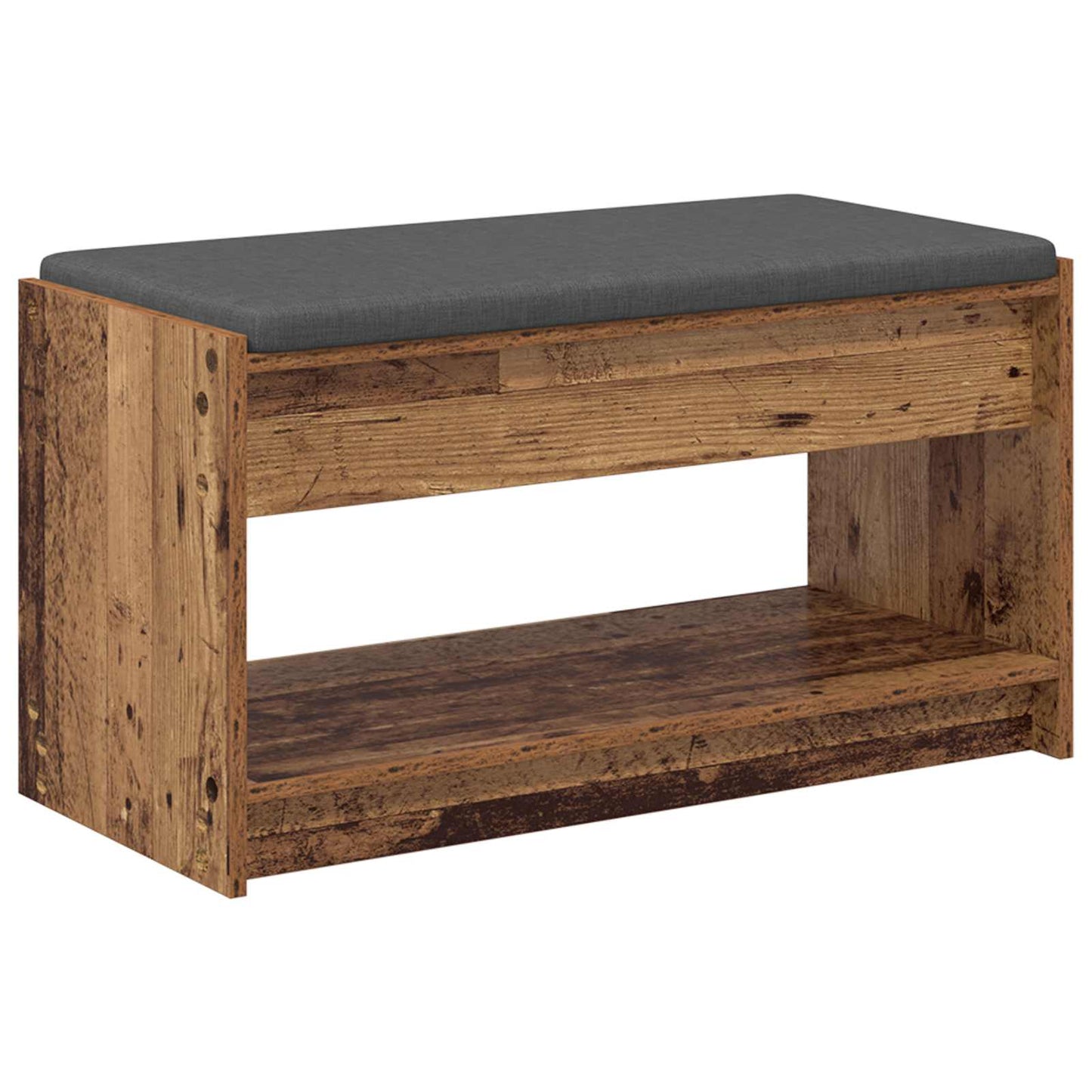 Gangbenk med pute med hylle Gammelt tre 83 x 38 x 45 cm