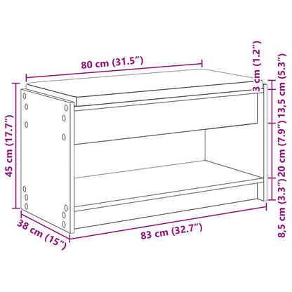Gangbenk med pute med hylle Gammelt tre 83 x 38 x 45 cm