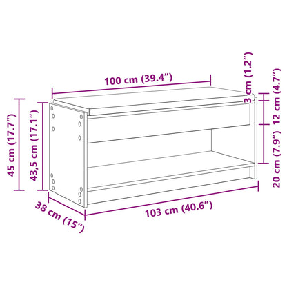 Hallbenk Betonggrå 103 x 38 x 45 cmverk og stoff