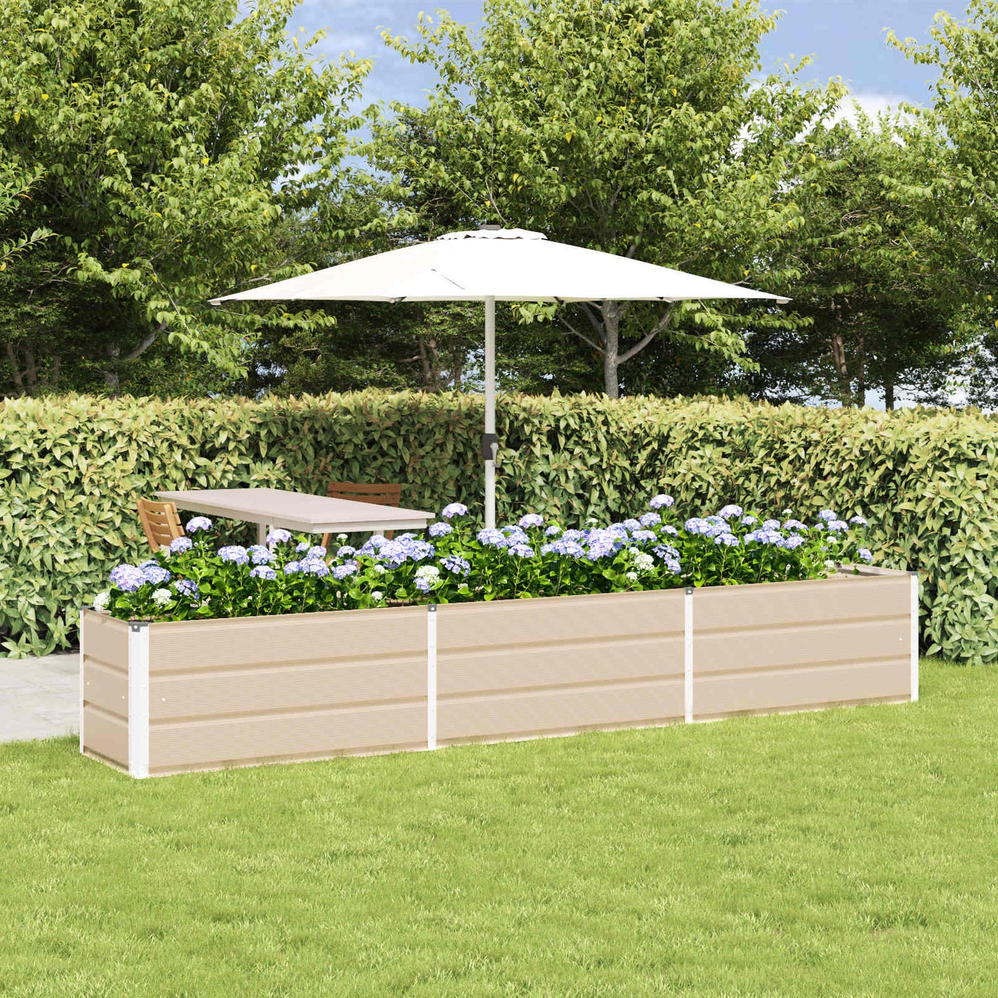 Plantekassed Elfenben 290 x 50 x 45 cm Galvanisert Stål