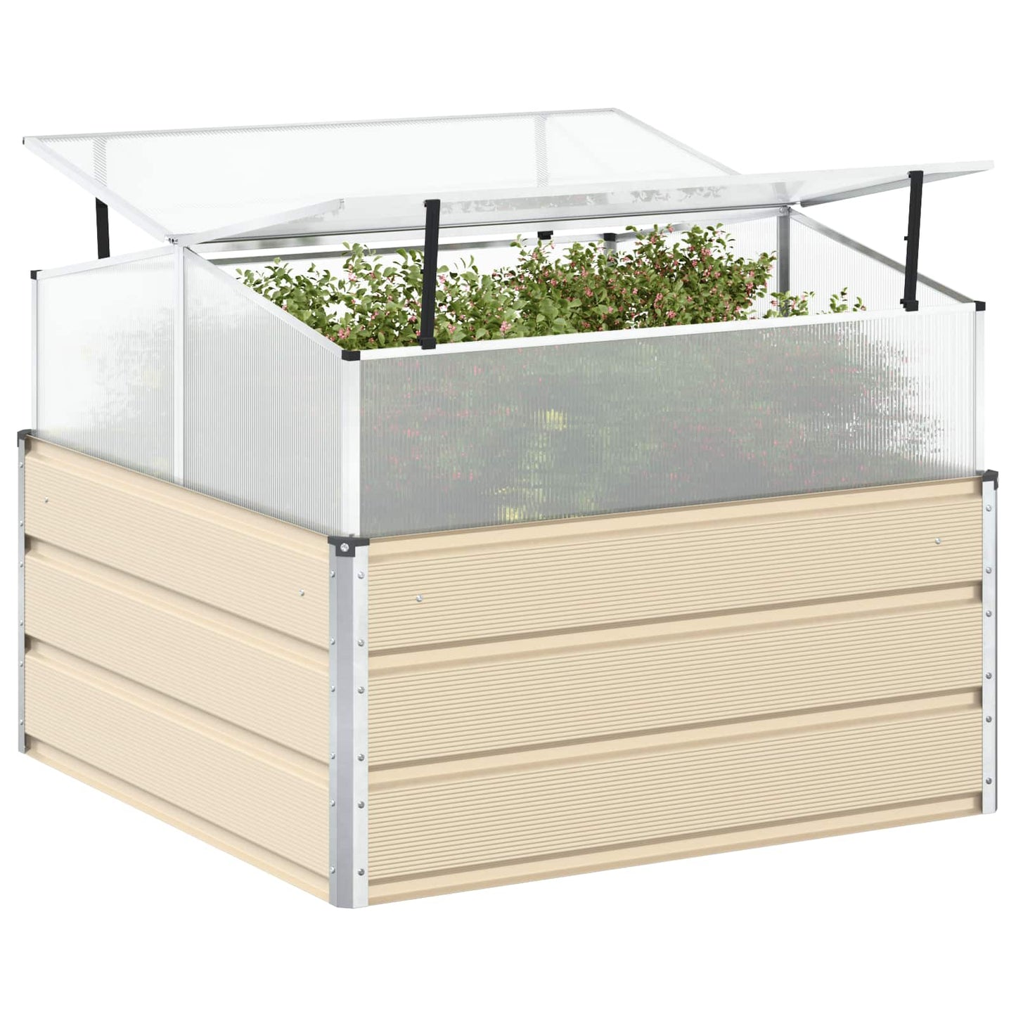Plantekassed Elfenben 100 x 100 x 77 cm Galvanisert Stål
