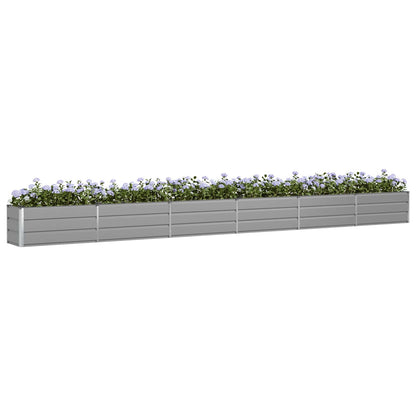 Plantekassed Lysegrå 580 x 50 x 45 cm Galvanisert Stål