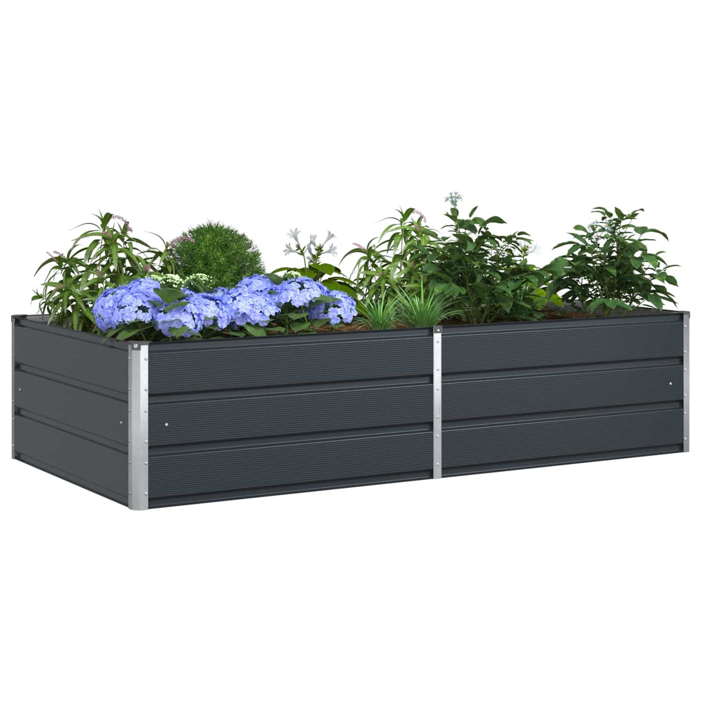 Plantekassed Antrasitt 195 x 100 x 45 cm Galvanisert Stål