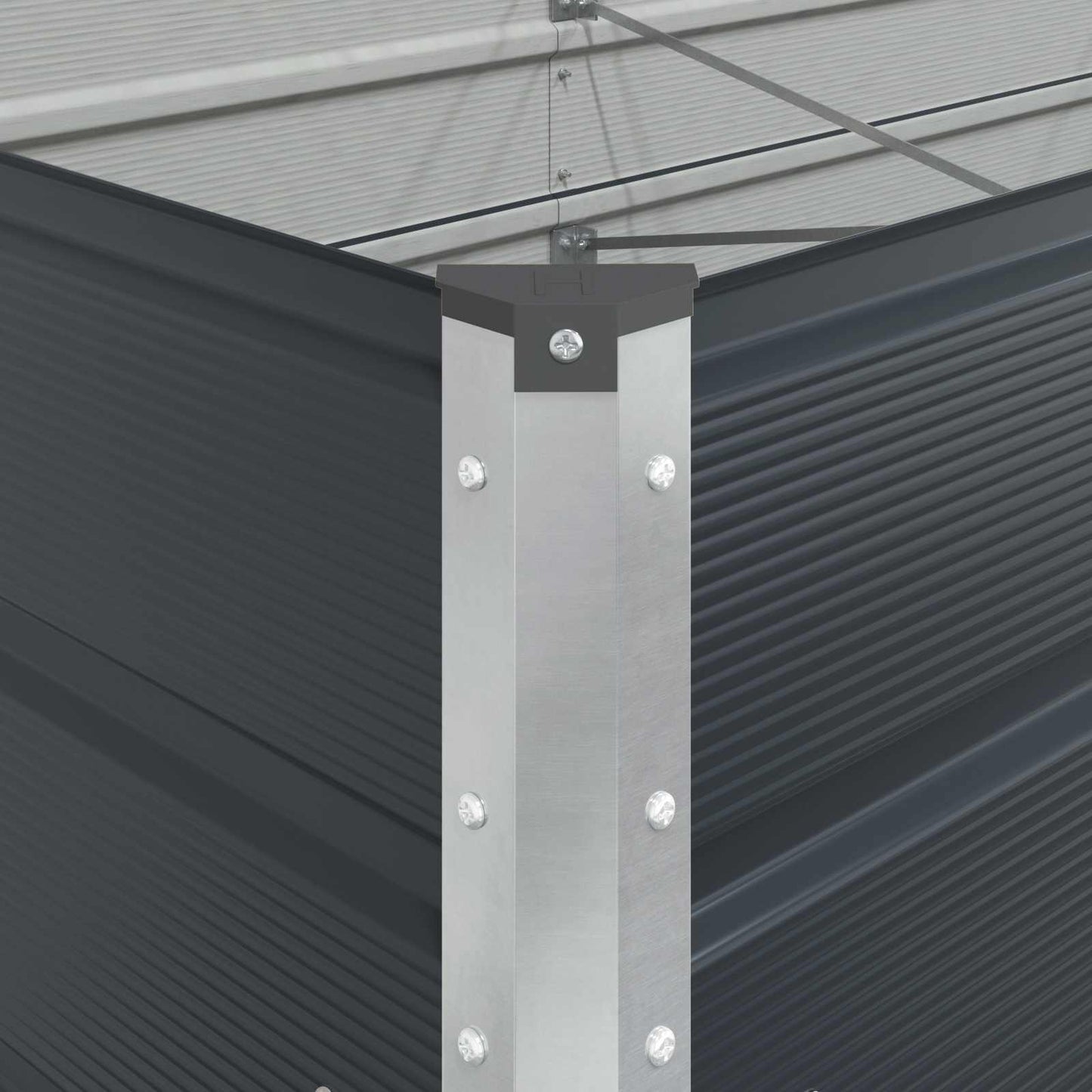 Plantekassed Antrasitt 290 x 100 x 45 cm Galvanisert Stål