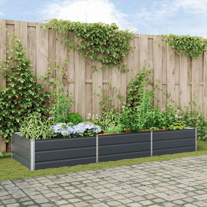 Plantekassed Antrasitt 290 x 100 x 45 cm Galvanisert Stål
