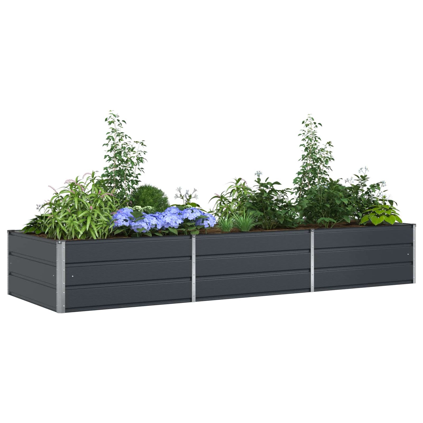 Plantekassed Antrasitt 290 x 100 x 45 cm Galvanisert Stål